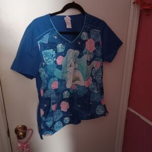 Women's Disney Little Mermaid Ariel Scrub Top